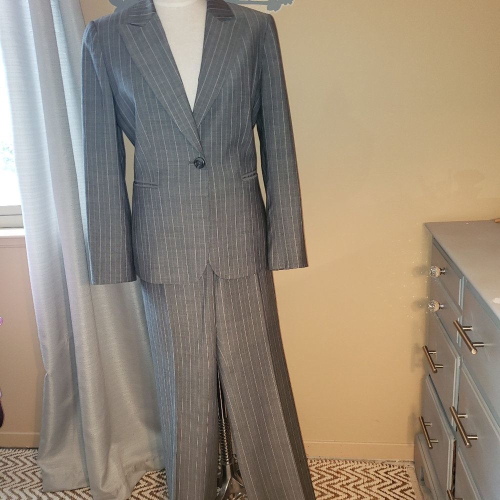 Tahari Grey Pinstripe suit
